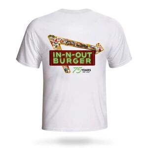 ☆IN-N-OUT BURGER インアンドアウト バーガー Tシャツ　2024 75TH ANNIVERSARY WHITE　M