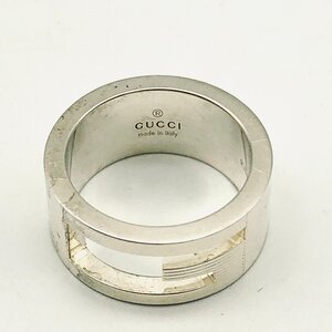 6497〇/【訳あり品】GUCCI(グッチ) リング 032660-09840-8106 サイズ 7号 シルバー925 Gロゴ くりぬきデザイン メンズ レディース【1129】