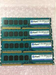 iRam Technology製 ECC DDR3-1333Mhz (PC3-10600) 8GB×4＝32GB