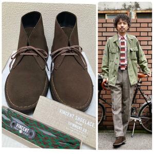 【靴ひもカスタム】クラークス デザートブーツ US規格 スウェード スエード Clarks 31692 ダークブラウン Brown VINCENT SHOELACE PAUL