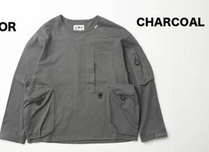 美品　送料込　コムフィアウトドアガーメント　CMF OUTDOOR GARMENT SLOW DRY TEE ロンT カットソー Tシャツ　チャコールグレー