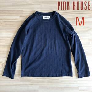 ■ PINK HOUSE ピンクハウス ■ 長袖 カットソー ■ 透かしロゴ ■ M ■ ネイビー ■ /