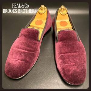 PEAL＆Co Brooks Brothers ベルベット ルームシューズ 80 イングランド製