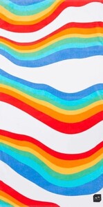 新品SLOWTIDE(スロータイド)STRP014 ROYGBIV BEACH TOWEL- WHITE（ロイジービブビーチタオルホワイト）