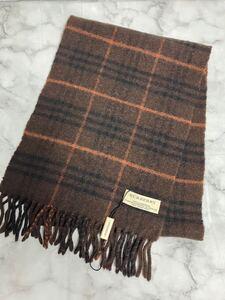 未使用　BURBERRY バーバリー　近年モデル　チェック柄　ブラウン　茶色　マフラー 100%ラムウール　メンズ　キッズ