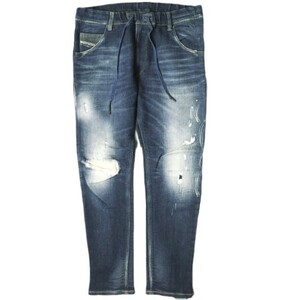 DIESEL ディーゼル KROOLEY-NE SWEAT JEANS クラッシュ加工スウェットデニムパンツ JOGGJEANS 32 Indigo イージー ジョグジーンズ g20506