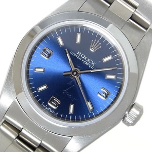 ロレックス ROLEX オイスター パーペチュアル 76080 自動巻き ブルー レディース 腕時計 中古
