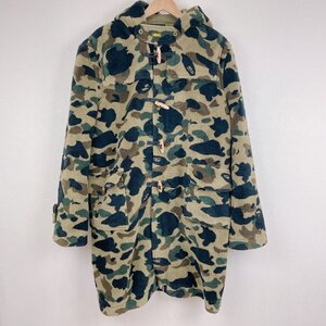 A BATHING APE　ダッフルコート　サイズ:L　グリーン系　カモフラージュ　迷彩　ボア　アベイシングエイプ