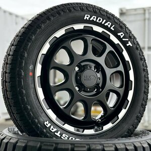 新作 軽トラ 軽バン 新品 14インチ タイヤホイールセット 4本 マッドスター AT 155/65R14 ホワイトレター