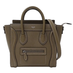 セリーヌ CELINE バッグ レディース ブランド ハンドバッグ ショルダーバッグ 2way ラゲージ ナノショッパー レザー トープ チャコール