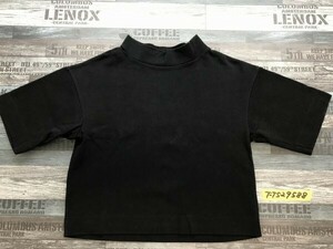 RAY BEAMS レイビームス レディース 日本製 やや厚手 ボトルネック クロップド 半袖Tシャツ 黒
