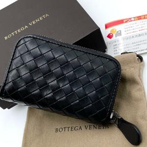 極美品　BOTTEGA VENETA ボッテガヴェネタ イントレチャート　コインケース　ブラック