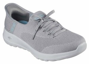 新品 スケッチャーズ スリップインズ 124649W GRY 24.5cm レディーススニーカー スリッポン ハンズフリー 幅広 靴 SKECHERS Slip-ins