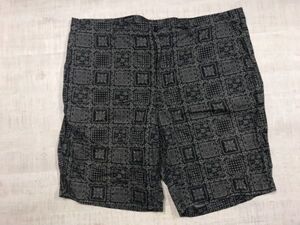 ユニクロ UNIQLO × レインスプーナー Reyn Spooner ハワイアン アロハ柄 ショート ハーフ パンツ ボトムス メンズ 大きいサイズ 3XL 黒