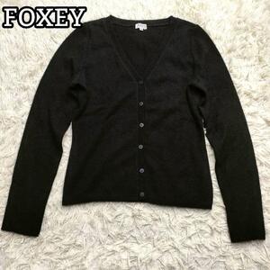 フォクシー　ニット　カーディガン　カシミヤ100% ブラック　サイズ40 L相当　FOXEY レディース