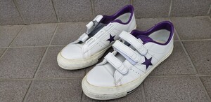 中古 CONVERSE コンバース ONE STAR J ワンスター 日本製 ホワイト パープル　白　紫 US9.5 28センチ