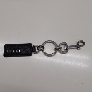 GUCCI グッチ キーリング キーホルダー ブラック レザー 中古品　エ