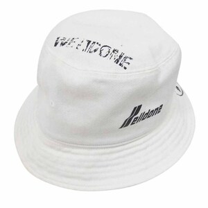 ウェルダン WE11DONE LOGO STAMP BUCKET HAT ロゴプリント バケット ハット 帽子 ホワイト系 ONE　SIZE【中古】