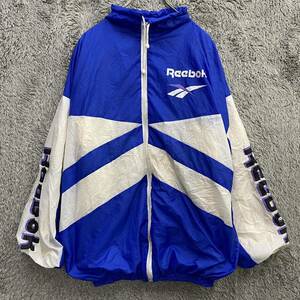 Reebok リーボック VINTAGE ヴィンテージ ナイロンジャケット ウィンドブレーカー ブルー 青 メンズ トップス 最落なし （O）