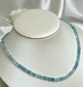 アクアマリン55ct 綺麗　天然石ネックレス37+5cm jewelry necklace アクアマリンネックレス ジュエリー