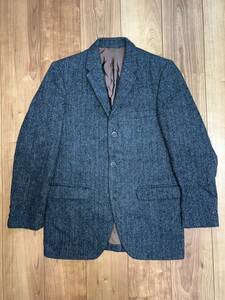 美品 60s 70s ビンテージ ハリスツイード Harris Tweed Perth ltd ジャケット グレー系ミックス ヘリンボーン dunn ＆ co