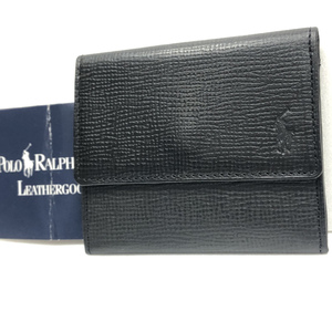 ●【美品】POLO RALPH LAUREN ポロ ラルフローレン コインケース 小銭入れ 黒 ブラック/T0420151