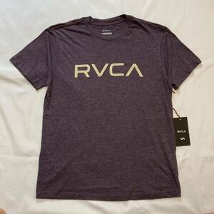 新品ルーカRVCA半袖TシャツブランドロゴTeeメンズSサイズパープル