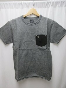 ◎極美品　ショット　schott スターコンチョポケットレザー　Tシャツ　グレー　サイズS