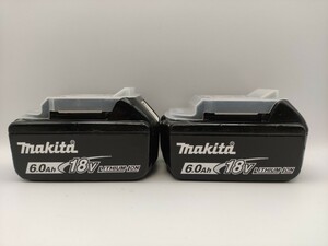 純正 動作品 2個 マキタ Makita リチウムイオン バッテリー BL1860B 6.0Ah 18v BL1860 雪マーク 雪印 インパクトドライバー 98 検索) 美品