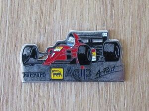 古いピンバッジ： F1 フェラーリ Agip プロスト ビンテージ 車 ピンズ #A