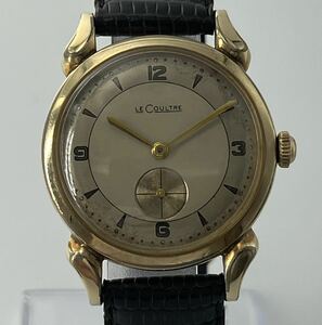 ルクルト le COULTRE GP×革 手巻き シルバー文字盤 スモールセコンド cal.480/CW 50年代 10KGFケース ヴィンテージ 稼働品