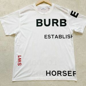 【美品・現行タグ】 BURBERRY バーバリー ホースフェリー メンズ 半袖 Tシャツ ロゴ トップス カットソー ホワイト S