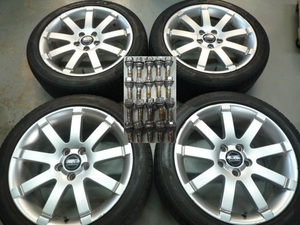 ボルボ V70 SB 純正 ホイール 17×7.5J+49 PCD108 5穴 & 225/45R17 ピレリ Cinturato P1 4本 中古 ボルト付