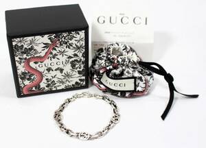 Y5812#◆中古品◆GUCCI グッチ インターロッキング シルバーブレス