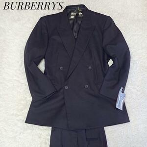 BURBERRYS バーバリーズ 新品 未使用 メンズスーツセットアップ 紺 ビジネス ダブルボタン 総裏 ウール100% ネイビー 大きいサイズ　XL