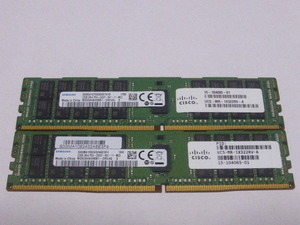 メモリ サーバーパソコン用 Samsung DDR4-2400 (PC4-19200) ECC Registered 32GBx2枚 合計64GB 起動確認済です M393A4K40BB1-CRC4Q