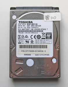 ★送料無料★ノート用HDD 2.5インチ 1TB ★ 289時間 ★ TOSHIBA ★ MQ01ABD100 ★ 管40