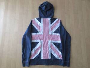 FRED PERRY ユニオンジャック バック ロゴ フルジップ パーカー M フレッドペリー Union Jack イギリス 国旗 フーディー フード スウェット