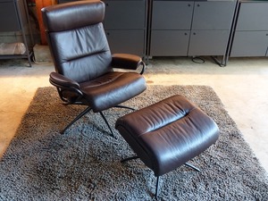 ③美品｜エコーネス/EKORNES｜TOKYO(トーキョー)｜ストレスレスチェア　オットマン付き｜リクライニングソファ