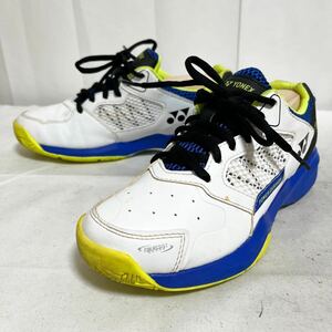 和514★① YONEX 204 テニスシューズ パワークッション 23 ホワイト ブルー レディース