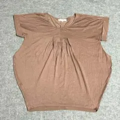 YU-31 自由区 ジユウク カットソー Tシャツ 半袖 2種素材 茶色 38