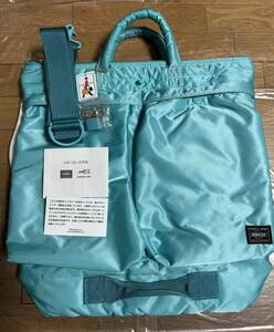 【数量限定 即完売】PORTERTOKYO TURQUOISE HELMET BAG ポーターミッドタウン八重洲店 ターコイズ ヘルメットバッグ 日本製 made in Japan