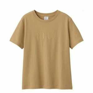 XLサイズ ELLE Tシャツ【※圧縮跡?有り】 ベージュ 新品 ジーユー GU グラフィックT 半袖 完売品 綿100% ロゴ刺繍 ロゴTシャツ 送料無料