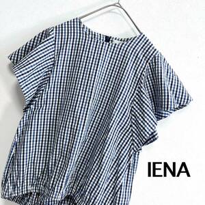 IENA イエナ　トップス　ブラウス　半袖　シャツ　ギンガムチェック　プルオーバー 半袖シャツ　レディース　