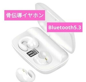 骨伝導イヤホン Bluetooth5.3 大容量2200mAh 最大160時間待機 Type-C充電対応 1.5時間の音楽連続再生 ワイヤレスイヤホン ホワイト