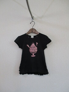 DAISYLOVERS黒プリントTシャツ サイズ130（USED）72217②