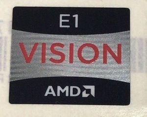 ■新品・未使用 ■10枚セット 【AMD VISION E1】エンブレムシール【20*17㎜】送料無料・追跡サービス付き☆P216