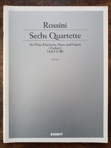 送料無料 木管4重奏楽譜 ロッシーニ：6つの四重奏曲 第1巻（第1番～第3番） 試聴可 Fl/Cl/Hrn/Bsn 木管四重奏