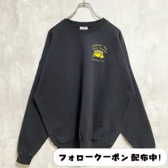 古着 used　Hanes　ヘインズ　長袖ワンポイント刺繡スウェット　トレーナー　ベツレヘム　黒　ブラック　オーバーサイズ