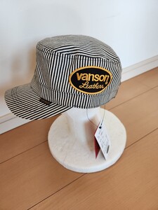 新作　即決★vanson バンソン　NVCP-2503 ワークキャップ バイカー　CAP ヒッコリー　F